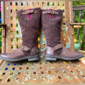 ❄️UGG Dark Brown Suede & Leather Winter Boots❄️